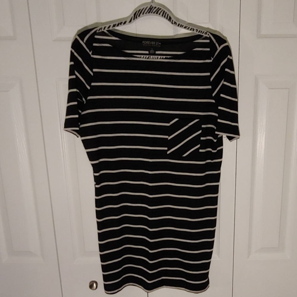 Forever 21 Black and White Striped Tunic